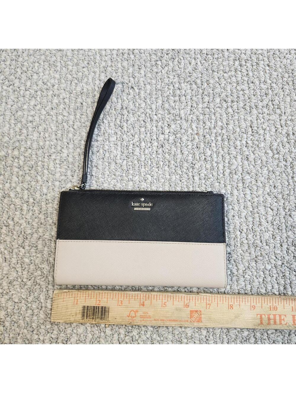 Kate Spade Black and Beige Leather Wristlet Wallet - Picture 5 of 8